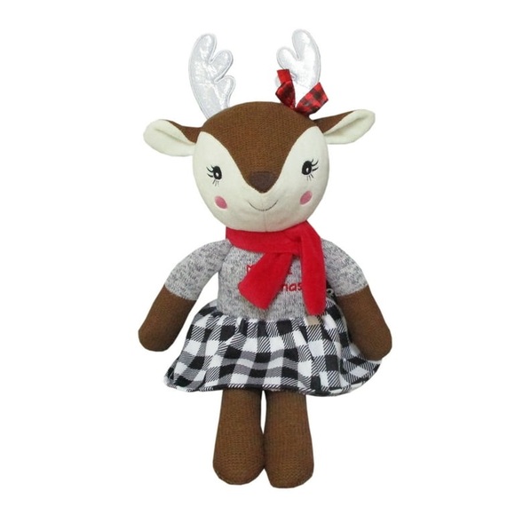 My 1st First Christmas Deer Knit Plush Baby Crinkle Toy NWT Sensory - Picture 3 of 6
